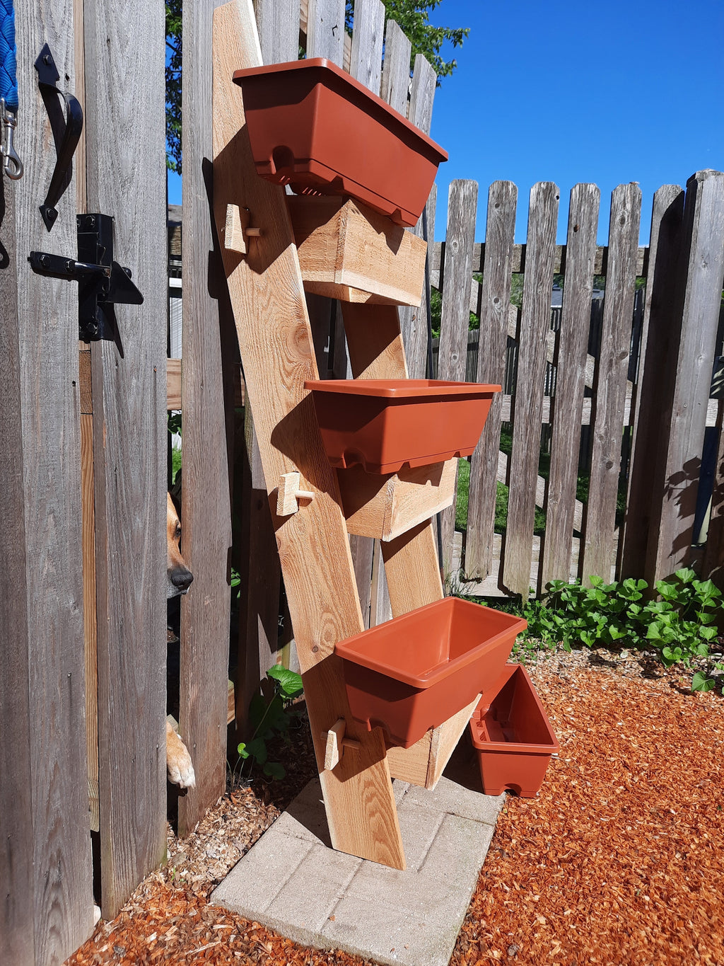 3 - Tier Vertical Cedar Standing Planter Box - The Uplift Shop