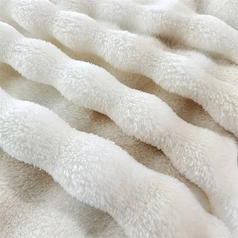 Luxe Faux Rabbit Fur Throw Blanket – All - Season Sofa & Bed Wrap - The Uplift Shop