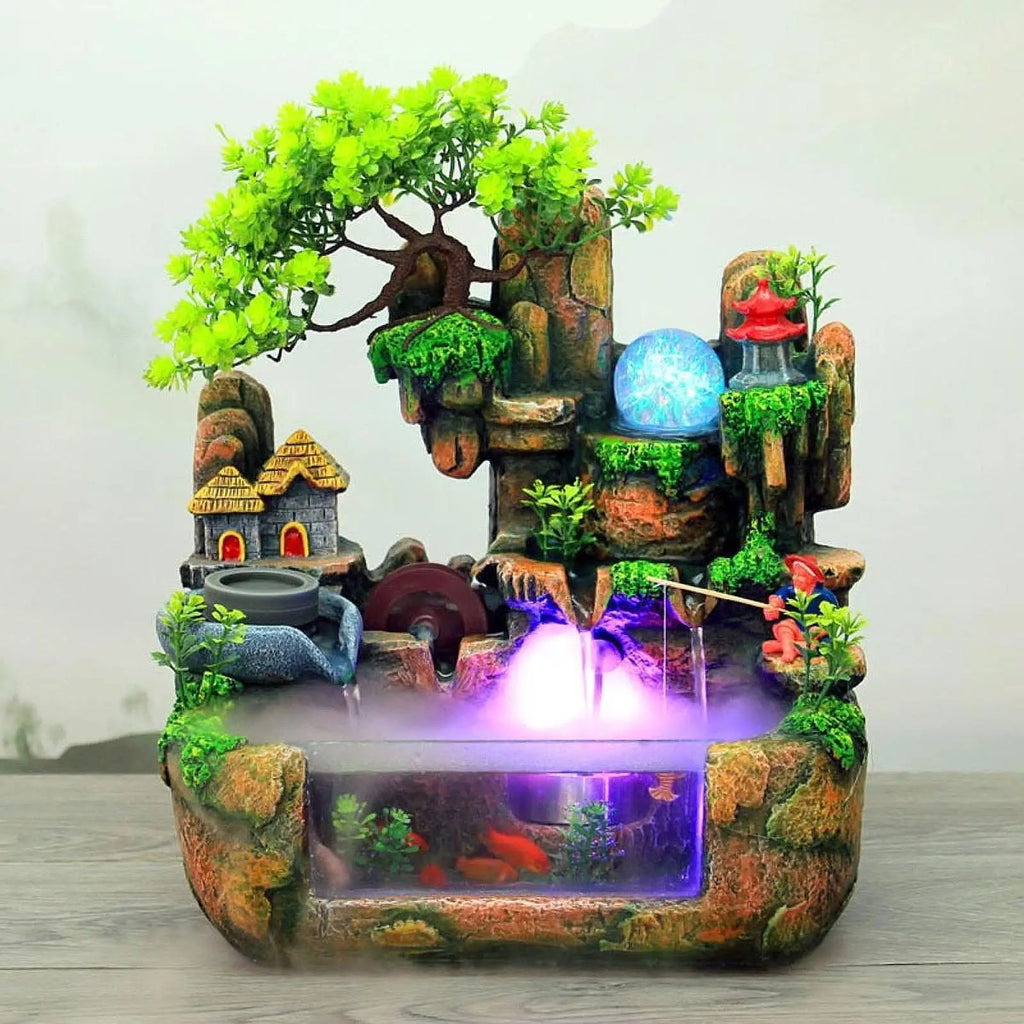 Rockery Zen Bonsai Waterfall Fountain – Indoor Relaxation - The Uplift Shop