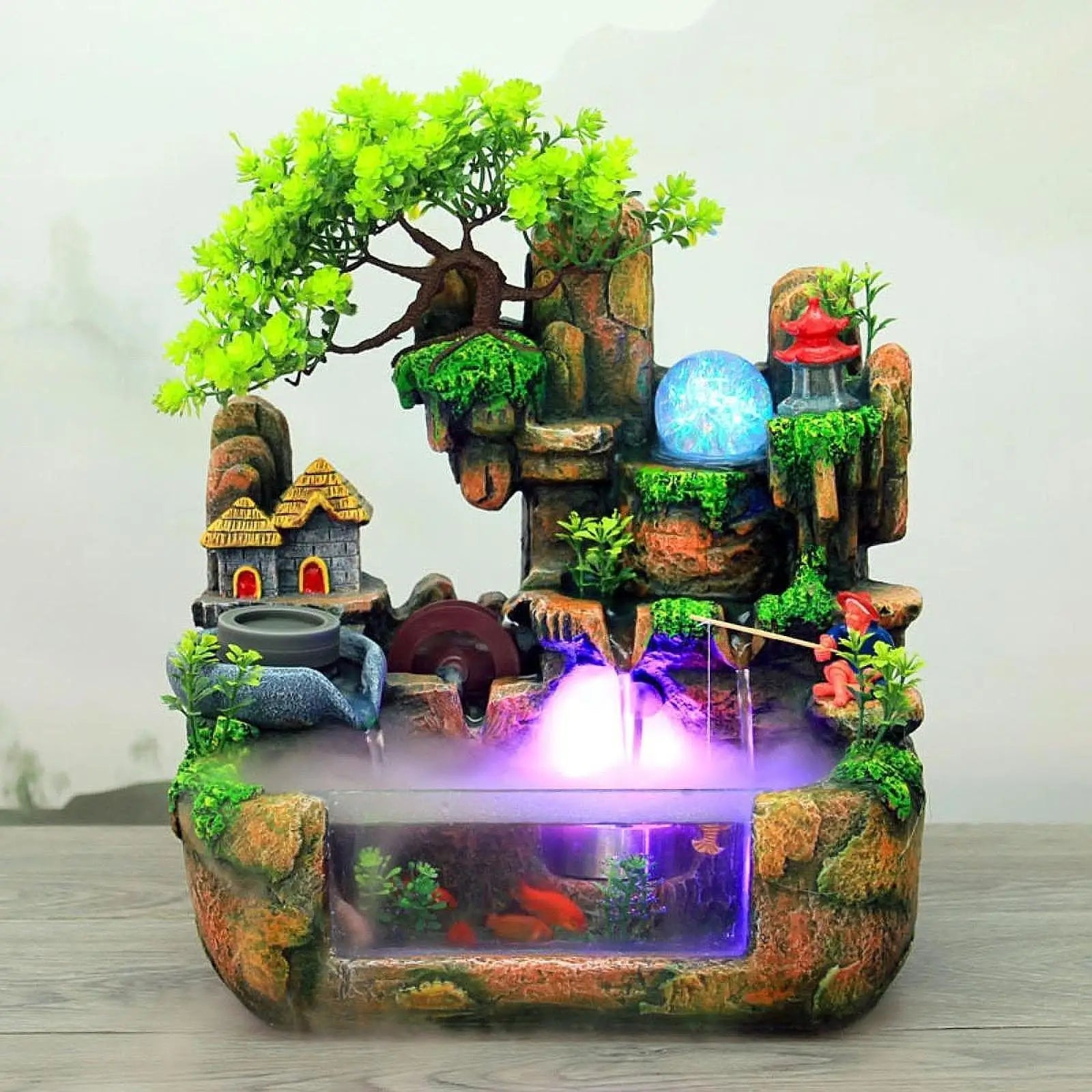 Rockery Zen Bonsai Waterfall Fountain – Indoor Relaxation - The Uplift Shop