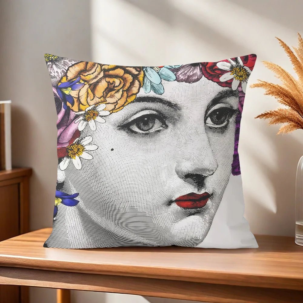 Modern Art Face Decorative Pillow Cover – Sofa & Home Decor Cushion Case - The Uplift Shop