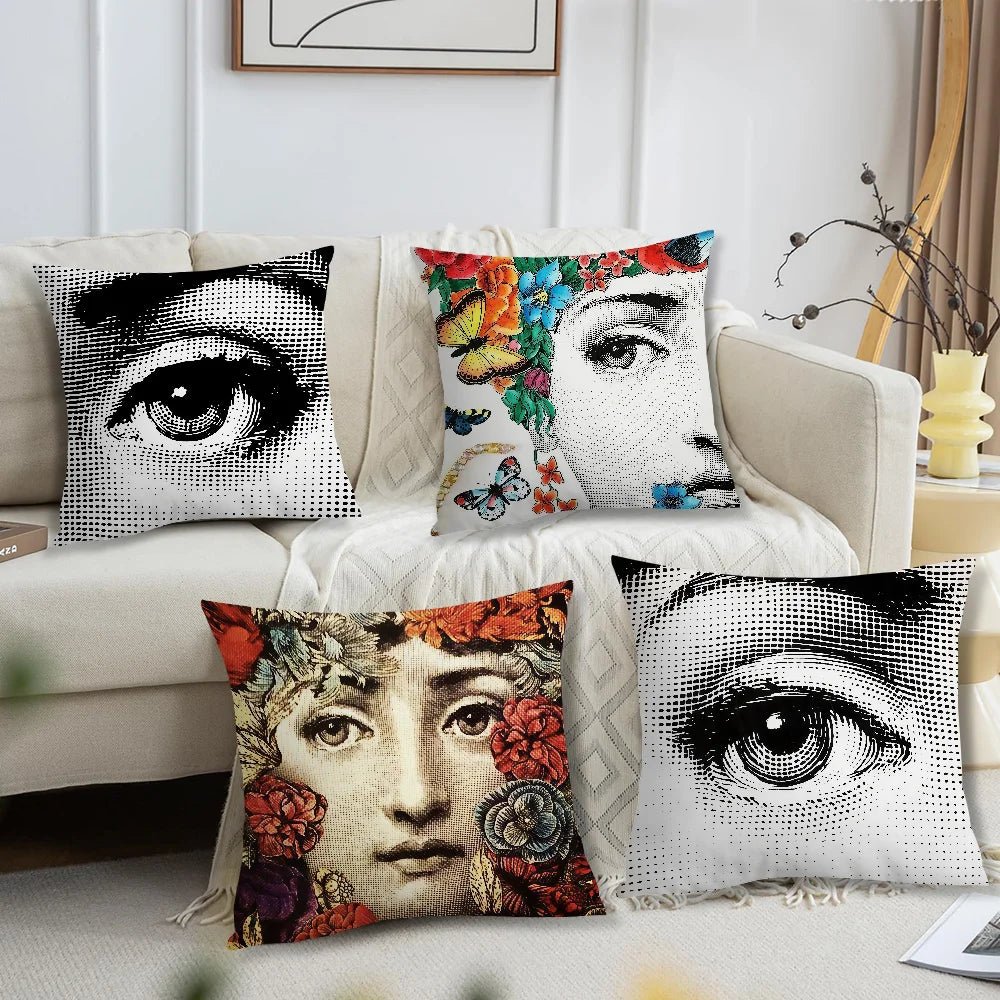 Modern Art Face Decorative Pillow Cover – Sofa & Home Decor Cushion Case - The Uplift Shop