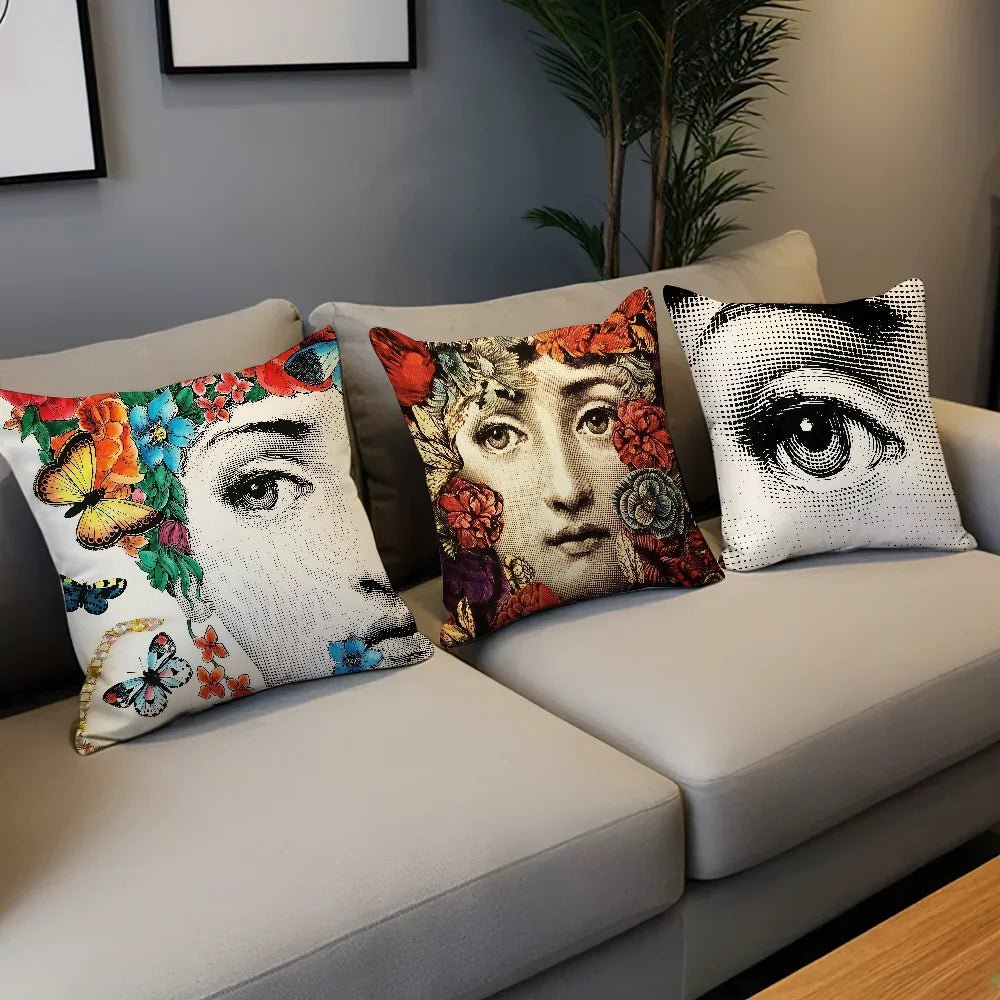 Modern Art Face Decorative Pillow Cover – Sofa & Home Decor Cushion Case - The Uplift Shop