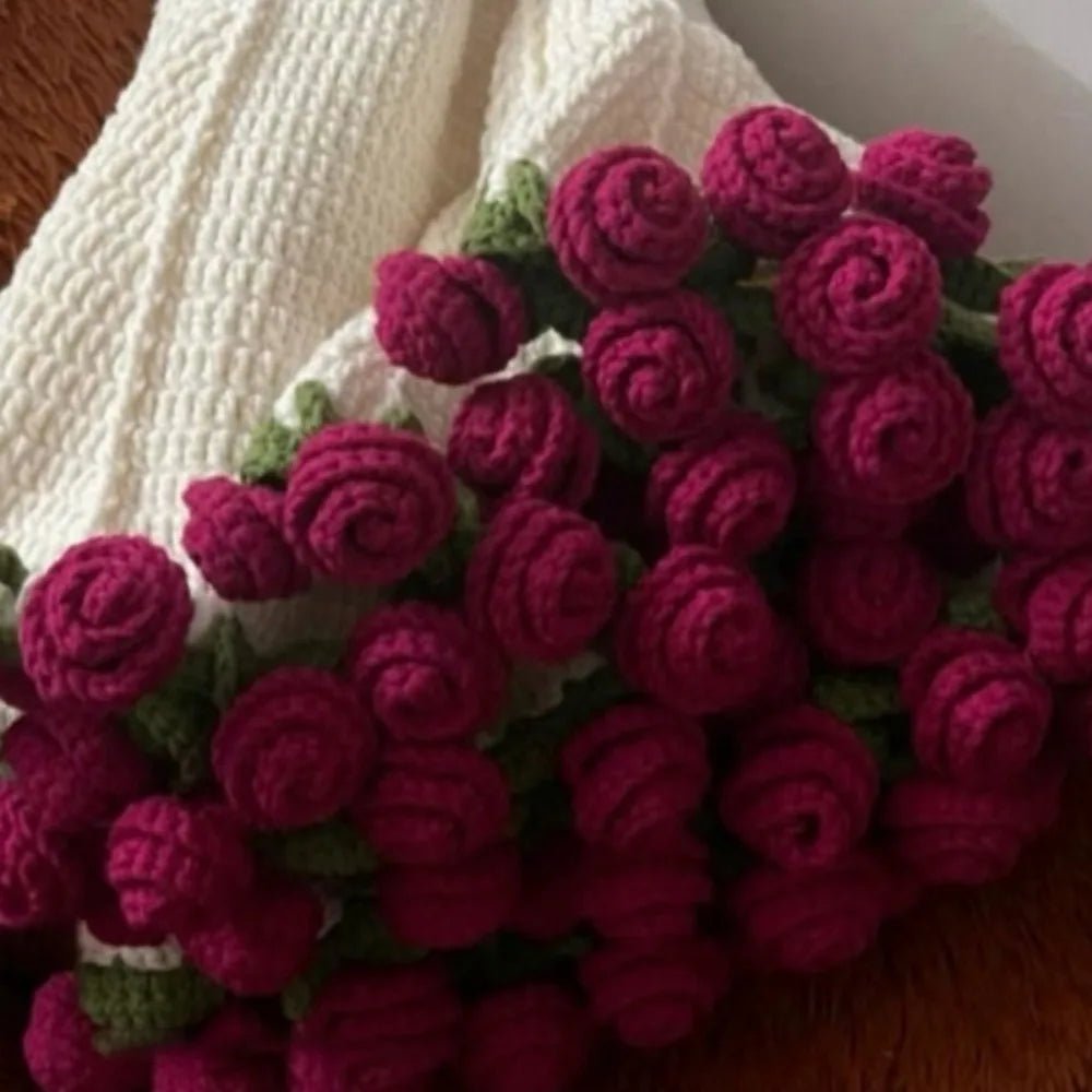 Crochet Rose Bouquet Blanket – Soft Floral Hug Blanket - The Uplift Shop