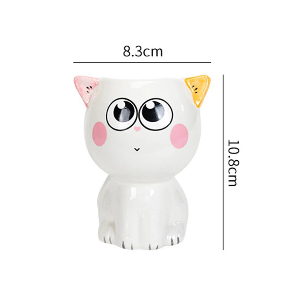 Cute Cat Ceramic Planter – Cartoon Animal Succulent Pot for Desk & Home Decor - The Uplift Shop
