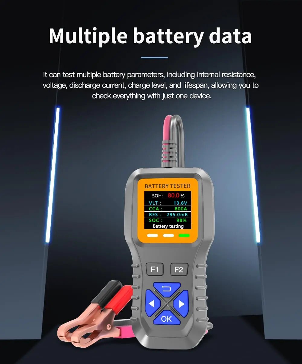 Car Battery Tester & Diagnostic Analyzer – 6V/12V/24V with Color Display - The Uplift Shop