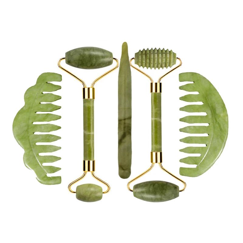 Jade Roller & Gua Sha Massage Set – Anti - Aging Facial Tool - The Uplift Shop