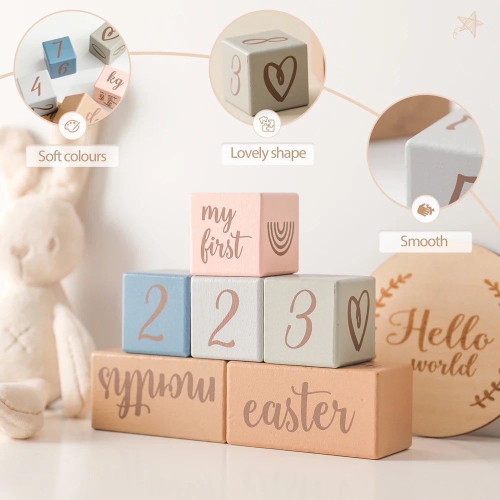 Wooden Block Baby Announcement Photography Props (8pcs) - The Uplift Shop