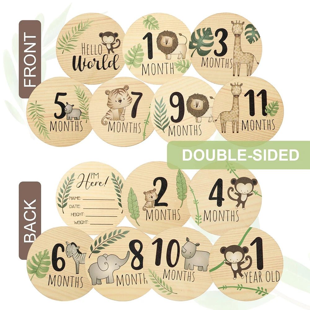 Wooden Monthly Milestone Cards – Baby Shower Gift (7pcs) - The Uplift Shop