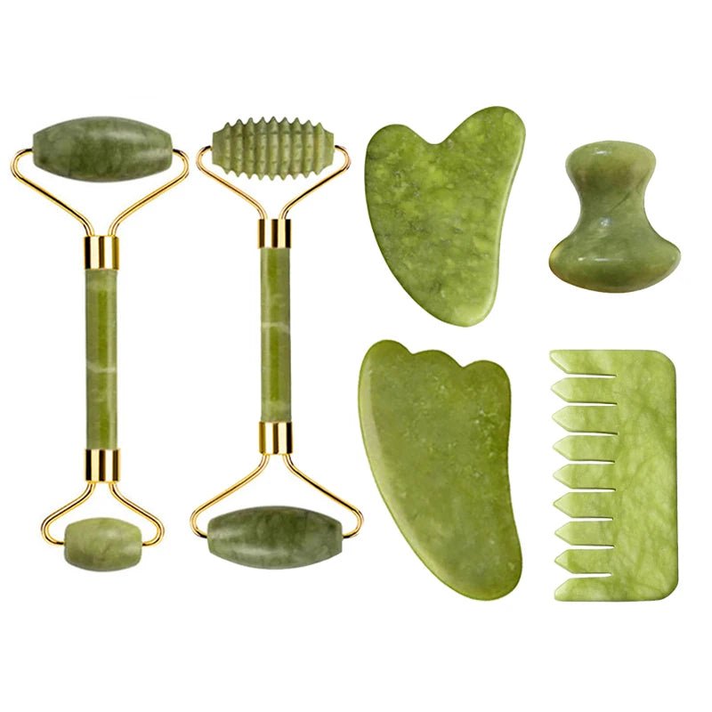 Jade Roller & Gua Sha Massage Set – Anti - Aging Facial Tool - The Uplift Shop