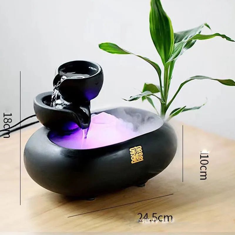 Ceramic Zen Waterfall Fountain – Feng Shui Home Decor - The Uplift Shop