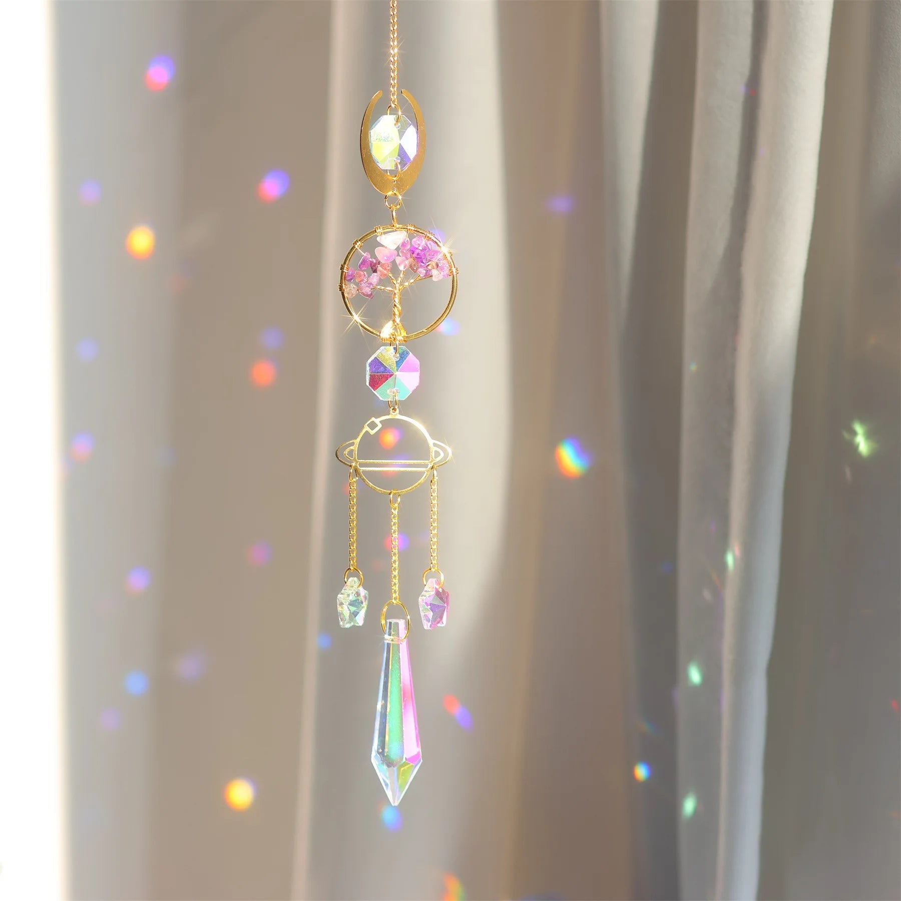Tree of Life Crystal Suncatcher – Window Prism Light Catcher - The Uplift Shop