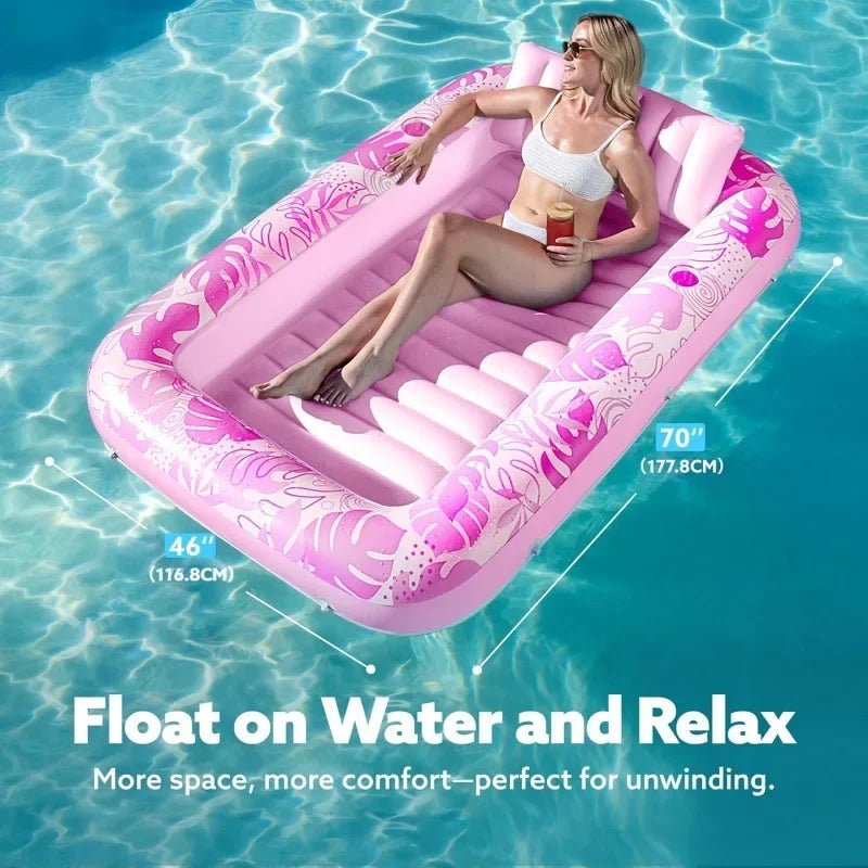 Inflatable Tanning Pool Lounger – Large Water Bed for Outdoor Relaxation - The Uplift Shop