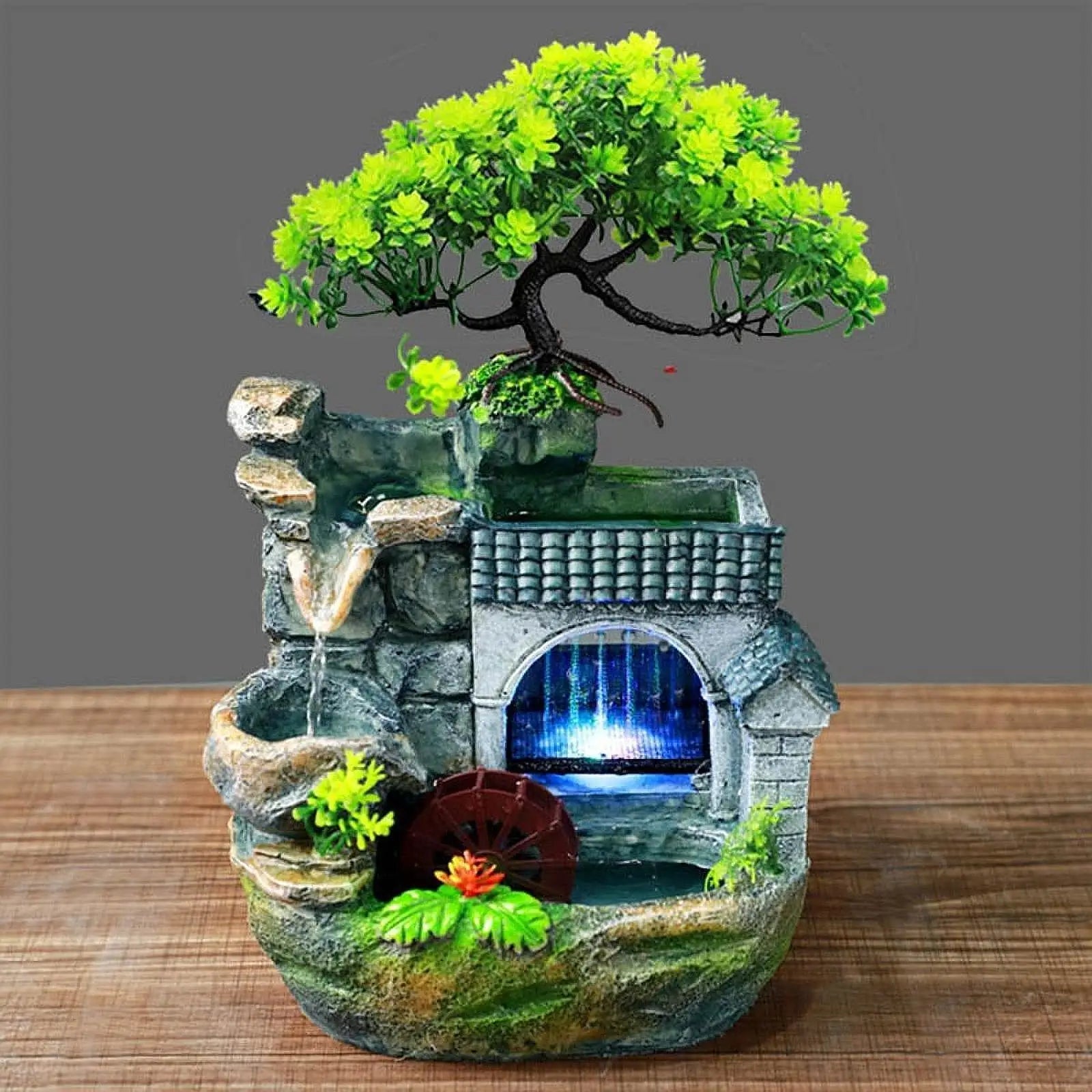 Handmade Feng Shui Waterfall Fountain – Color Light Home Decor - The Uplift Shop
