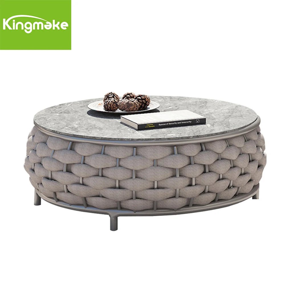 Modern Outdoor Garden Sofa Set – Aluminum Frame with Ceramic Table & UV Cushions - The Uplift Shop