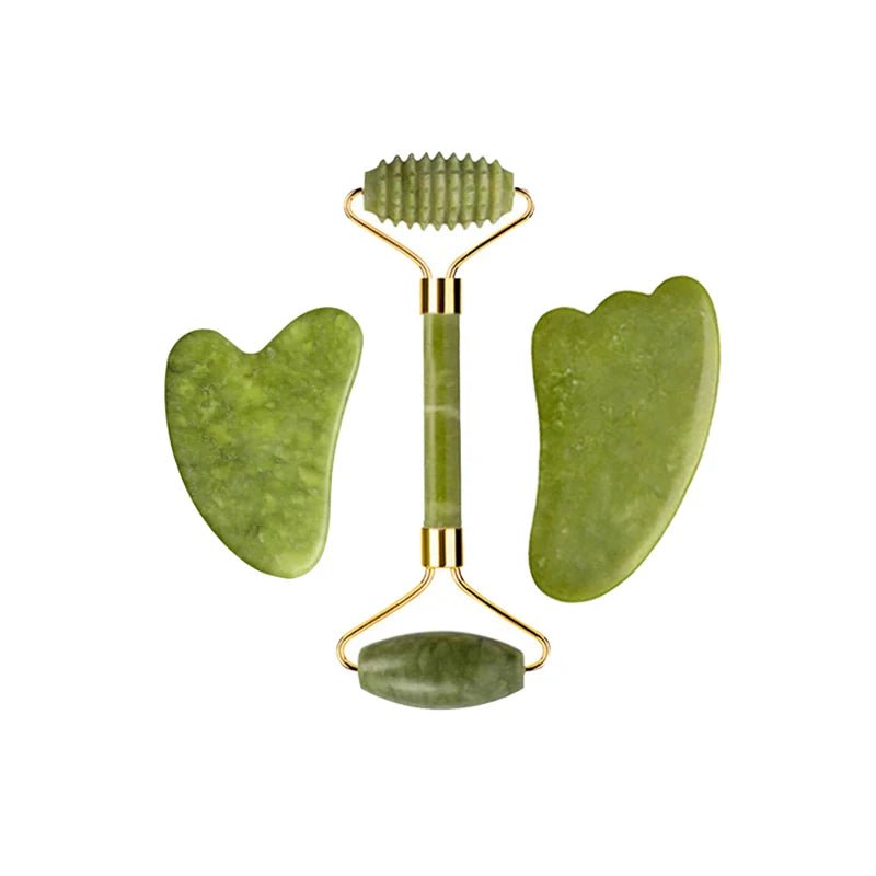 Jade Roller & Gua Sha Massage Set – Anti - Aging Facial Tool - The Uplift Shop