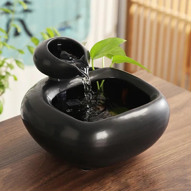 Ceramic Zen Waterfall Fountain – Feng Shui Home Decor - The Uplift Shop