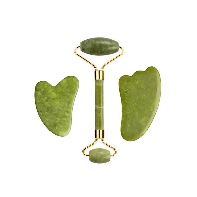 Jade Roller & Gua Sha Massage Set – Anti - Aging Facial Tool - The Uplift Shop