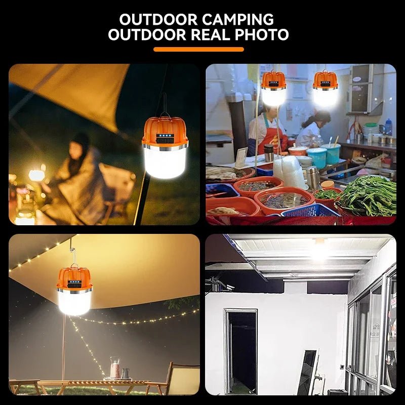 Rechargeable LED Camping Lantern – Portable Pumpkin Camp Lamp with Power Bank - The Uplift Shop