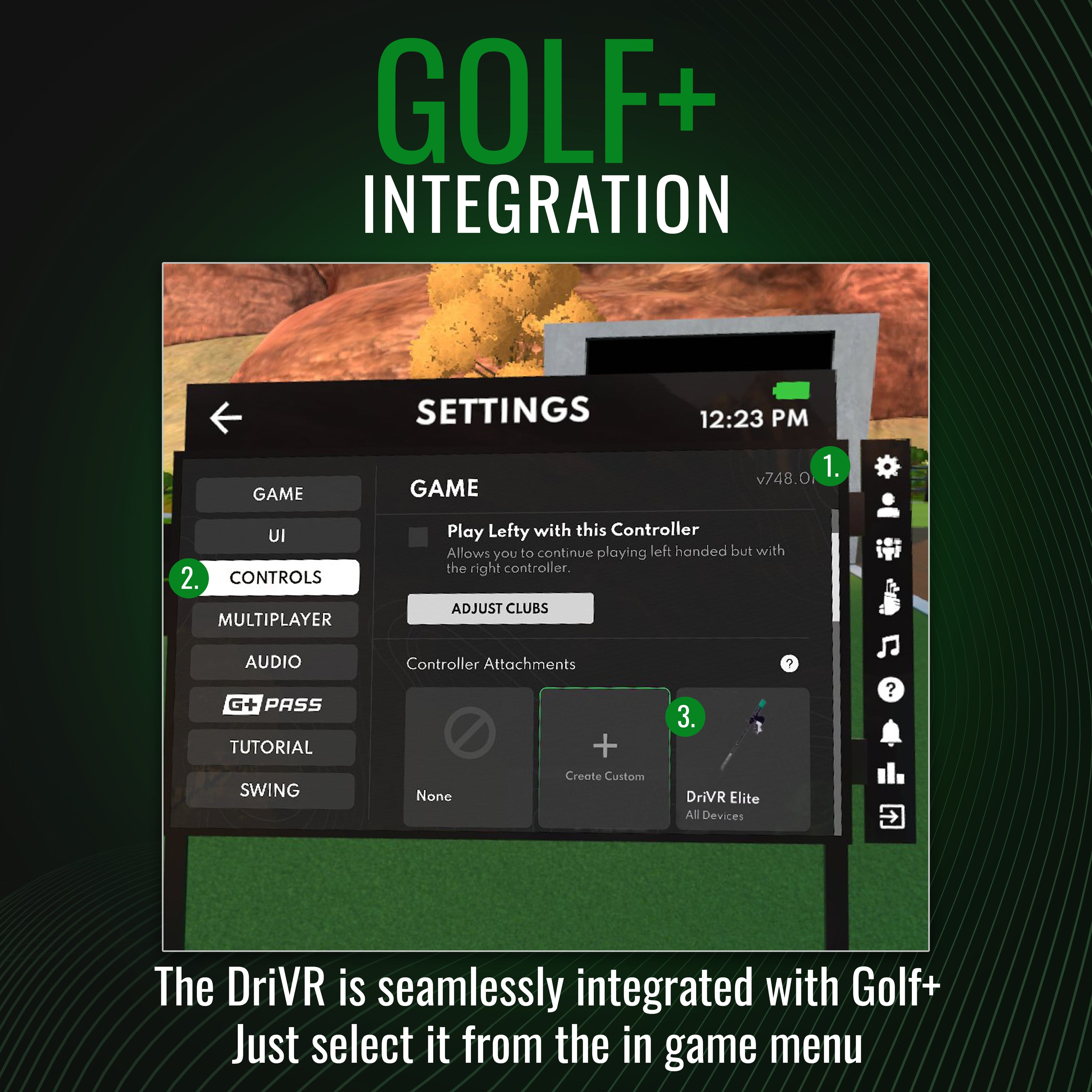 DriVR Elite - Adjustable VR Weighted Golf Club Handle Accessory - Compatible with Quest 2, 3/3s, and Pro - The Uplift Shop