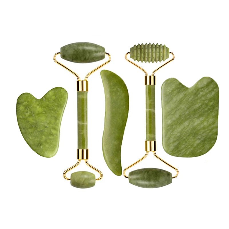 Jade Roller & Gua Sha Massage Set – Anti - Aging Facial Tool - The Uplift Shop