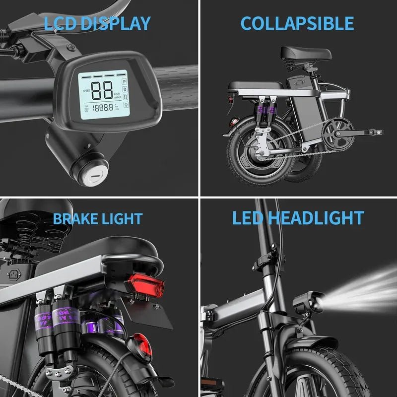 Foldable 400W Mini E - Bike – 48V Lithium Electric Bicycle for Adults - The Uplift Shop