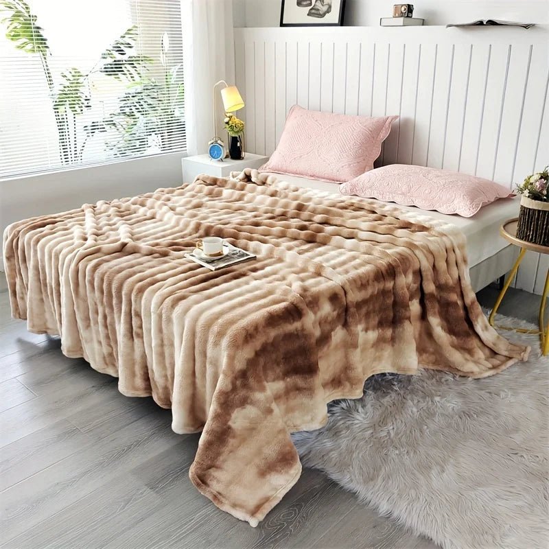 Luxe Faux Rabbit Fur Throw Blanket – All - Season Sofa & Bed Wrap - The Uplift Shop