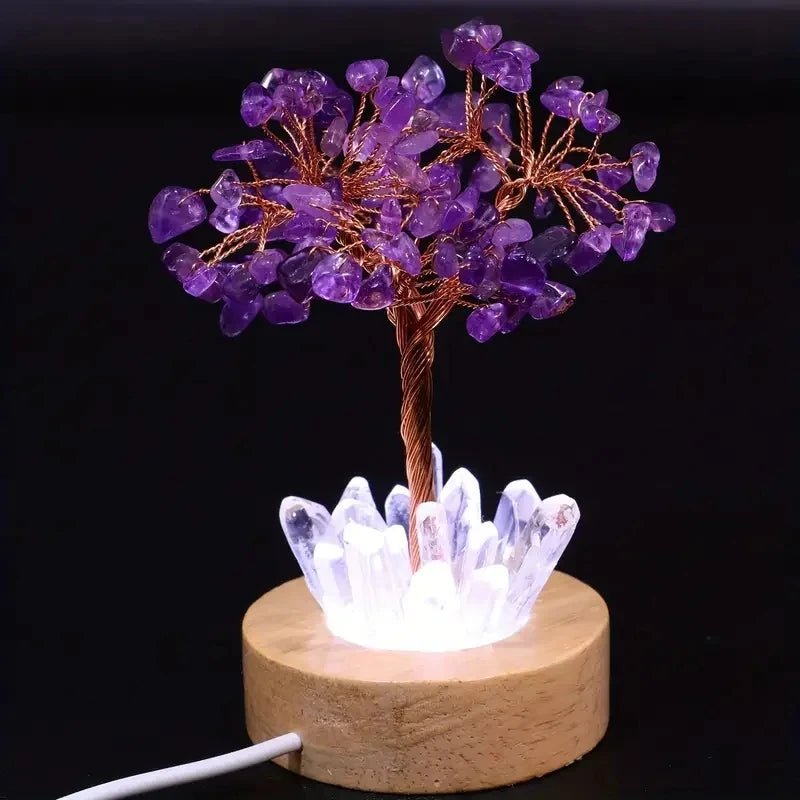 Crystal Money Tree with LED Base – Feng Shui Wealth & Birthday Gift - The Uplift Shop