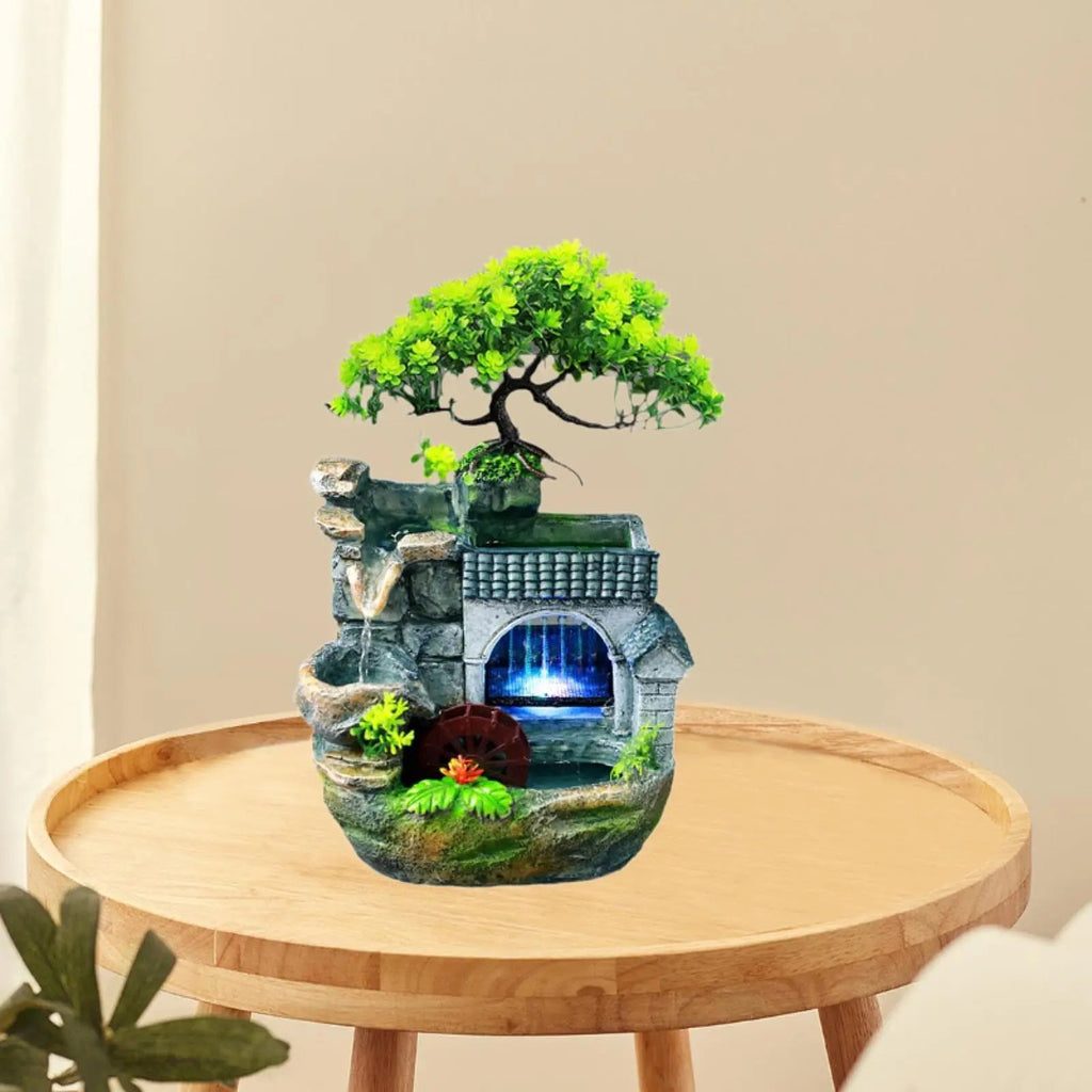 Handmade Feng Shui Waterfall Fountain – Color Light Home Decor - The Uplift Shop