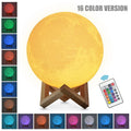 3D Moon Lamp – 16 - Color RGB LED Night Light with Touch Control & Wood Stand - The Uplift Shop