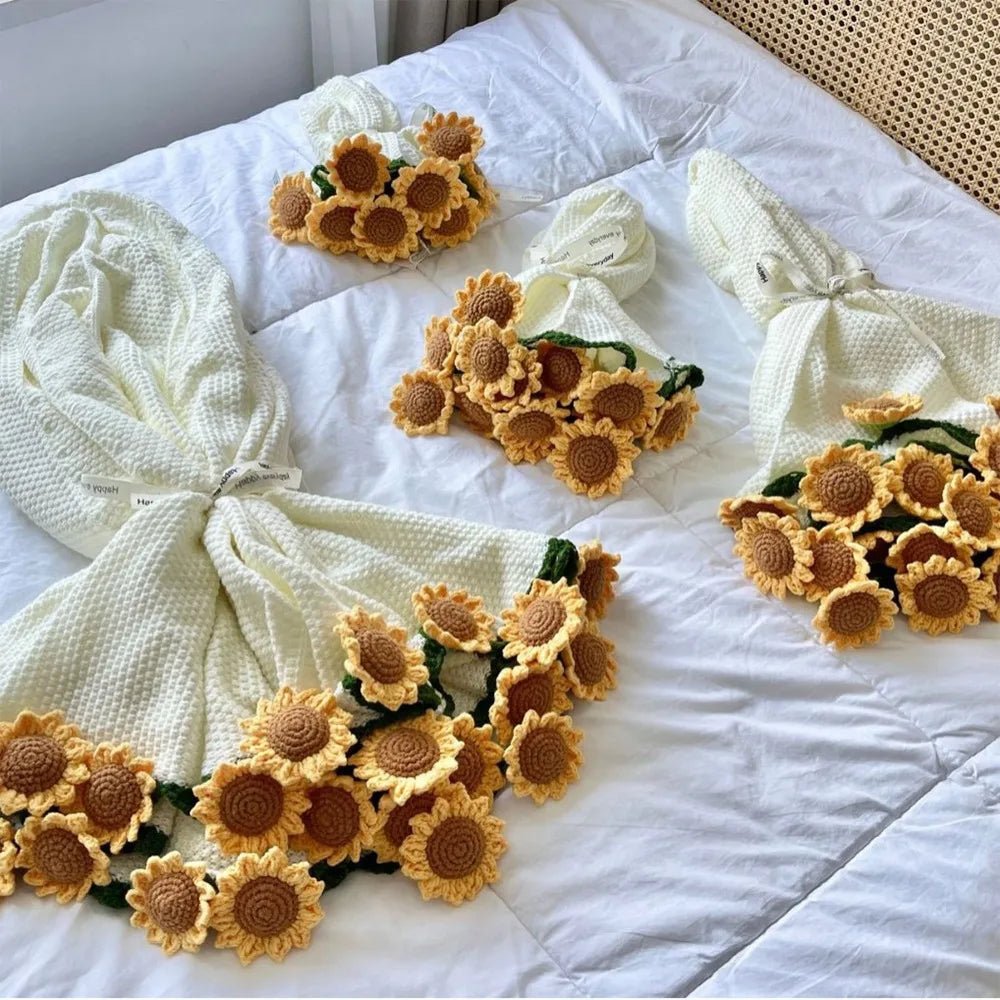 Crochet Rose Bouquet Blanket – Soft Floral Hug Blanket - The Uplift Shop