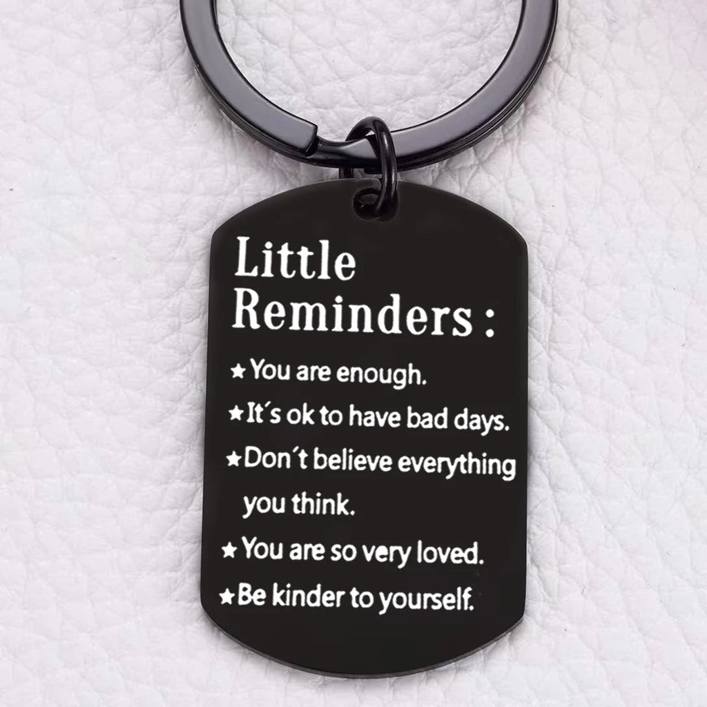 Stainless Steel Little Reminders Keychain - Engraved with Inspirational Quotes - Perfect for Women&Men as Personalized Birthday Gift - The Uplift Shop