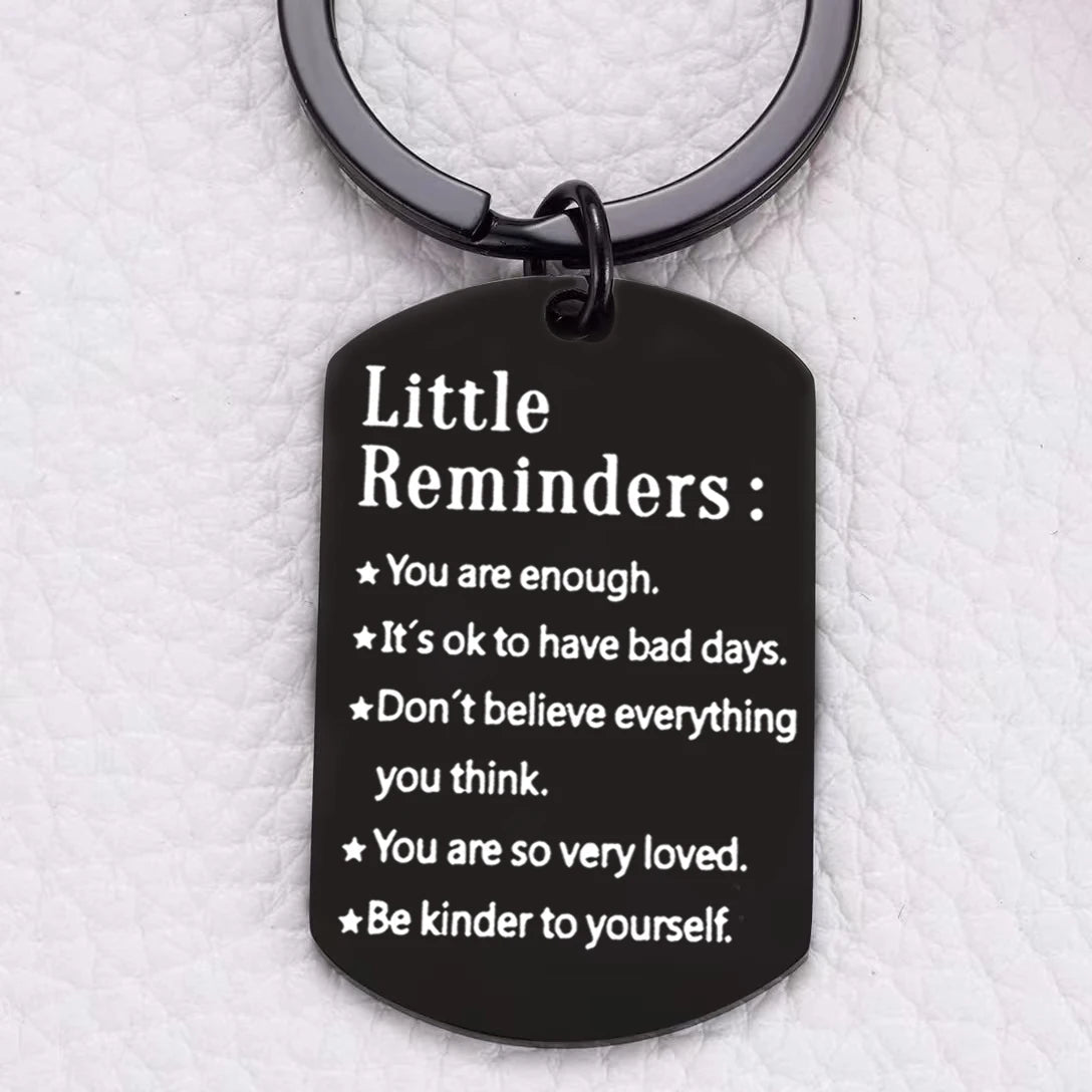 Stainless Steel Little Reminders Keychain - Engraved with Inspirational Quotes - Perfect for Women&Men as Personalized Birthday Gift - The Uplift Shop