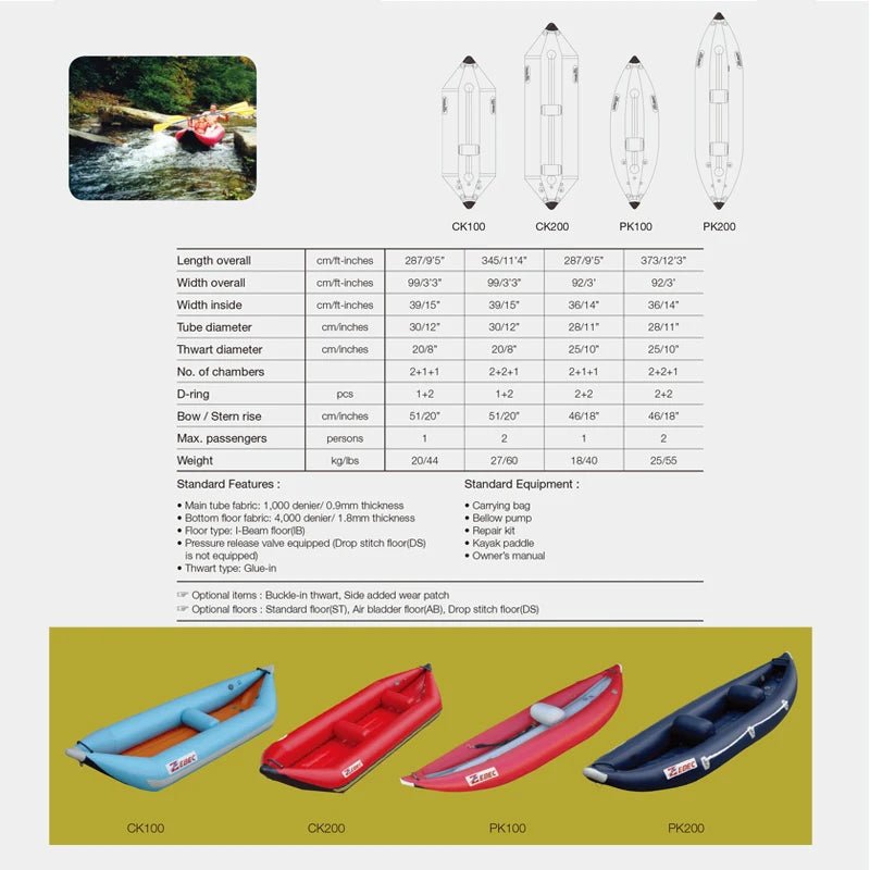 Zebec Luxury Inflatable Kayak – Drop Stitch 1 - 2 Person Sit - On - Top Sea Kayak - The Uplift Shop