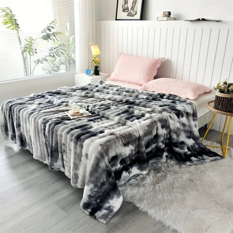 Luxe Faux Rabbit Fur Throw Blanket – All - Season Sofa & Bed Wrap - The Uplift Shop
