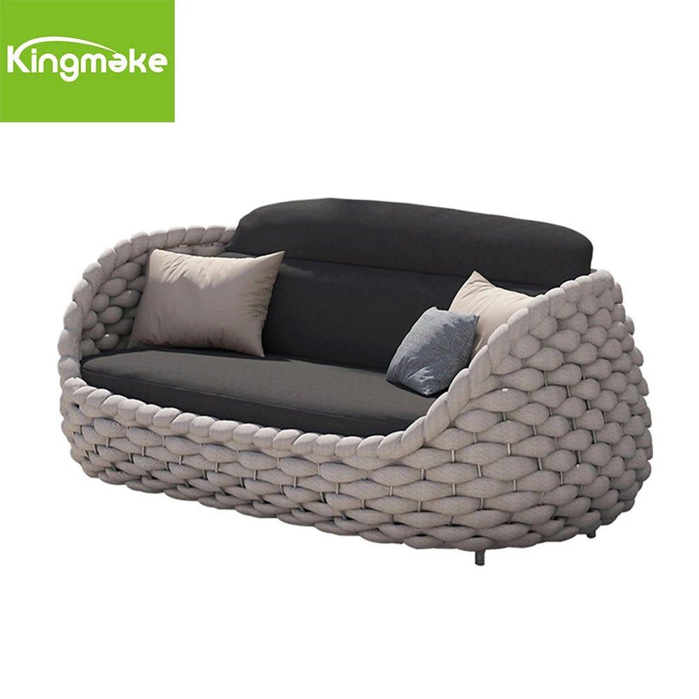 Modern Outdoor Garden Sofa Set – Aluminum Frame with Ceramic Table & UV Cushions - The Uplift Shop