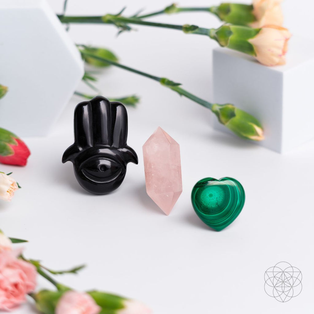 Hamsa Hand of Safe Travels: Aromatherapy Crystal Car Kit - The Uplift Shop