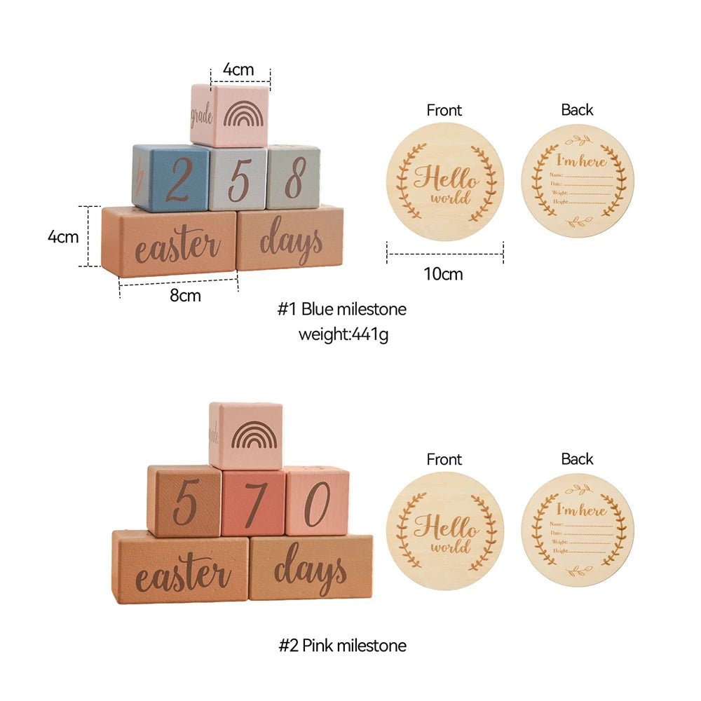 Wooden Block Baby Announcement Photography Props (8pcs) - The Uplift Shop