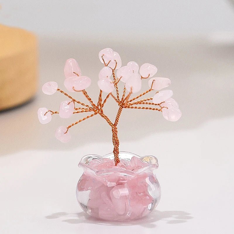 Yellow Crystal Money Tree Mini Ornament – Feng Shui Office Desk Decor - The Uplift Shop