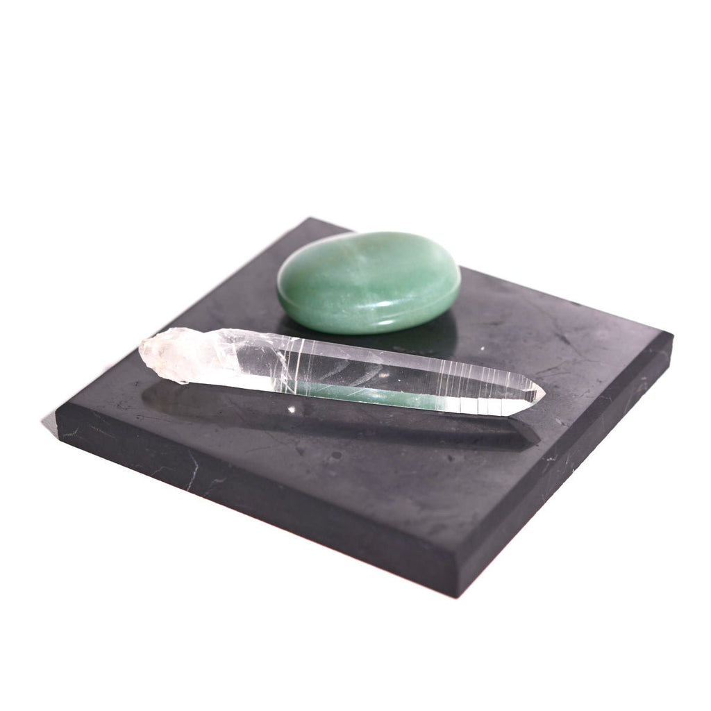 Shungite Square Plate 4 Inch - The Uplift Shop