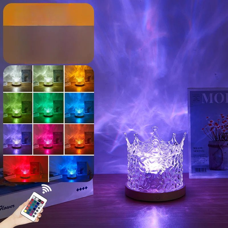 Ocean Wave Projector Lamp – 16 - Color Aurora Night Light with Remote - The Uplift Shop