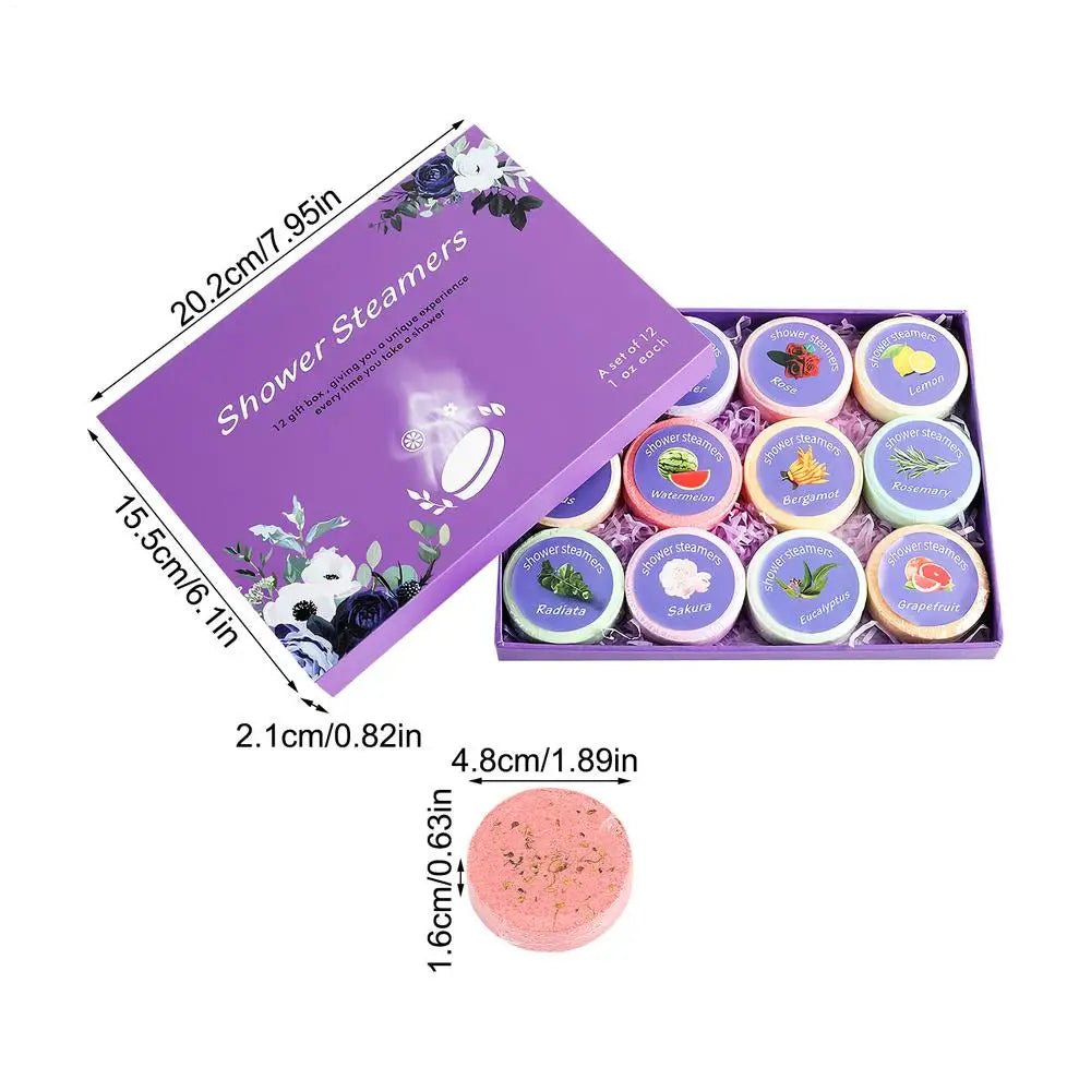 Aromatherapy Shower Steamers Set (12pcs) – Stress Relief Spa Gift - The Uplift Shop