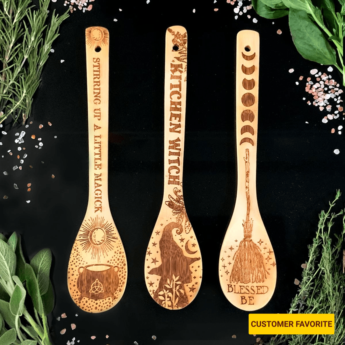 Witchy Bamboo Wooden Spoon - The Uplift Shop
