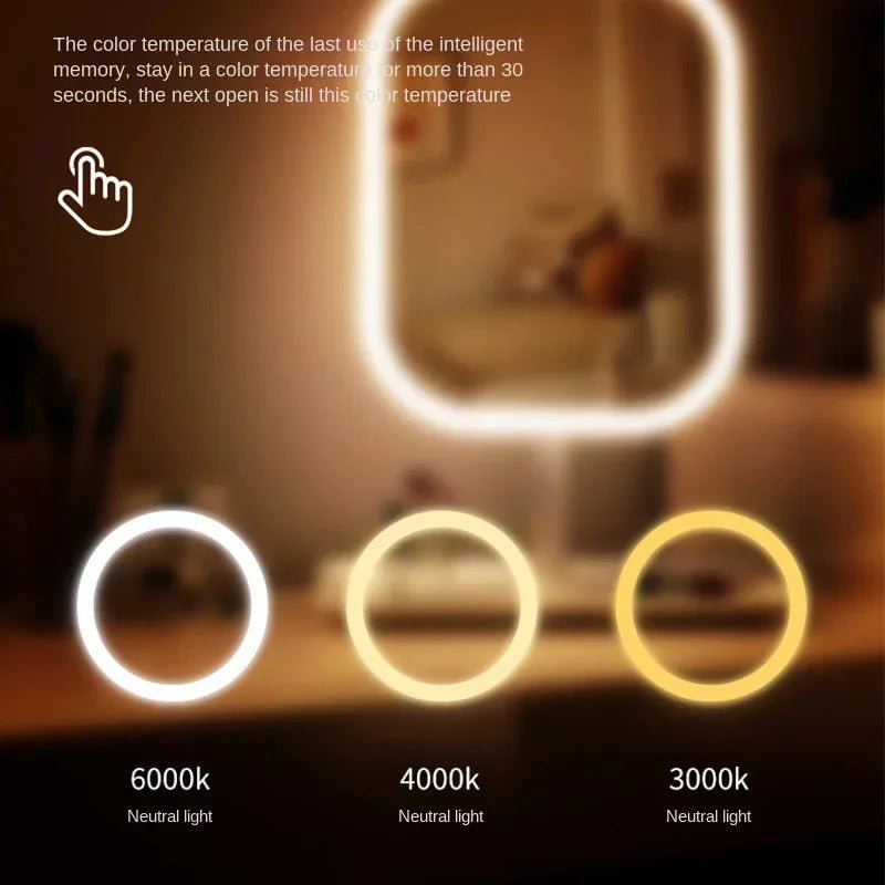 Designer LED Vanity Mirror with Touch Control – Bedroom Dressing - The Uplift Shop