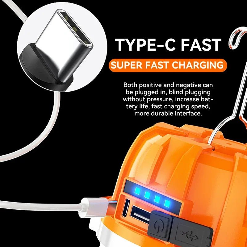 Rechargeable LED Camping Lantern – Portable Pumpkin Camp Lamp with Power Bank - The Uplift Shop