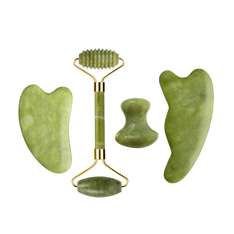 Jade Roller & Gua Sha Massage Set – Anti - Aging Facial Tool - The Uplift Shop