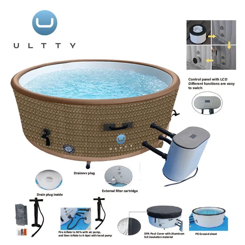 Foldable Inflatable Spa Hot Tub – Outdoor Soaking Bath for Adults - The Uplift Shop