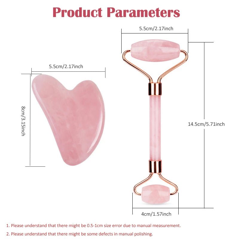 Rose Quartz Jade Roller & Gua Sha Set – Face Lifting Skin Care - The Uplift Shop