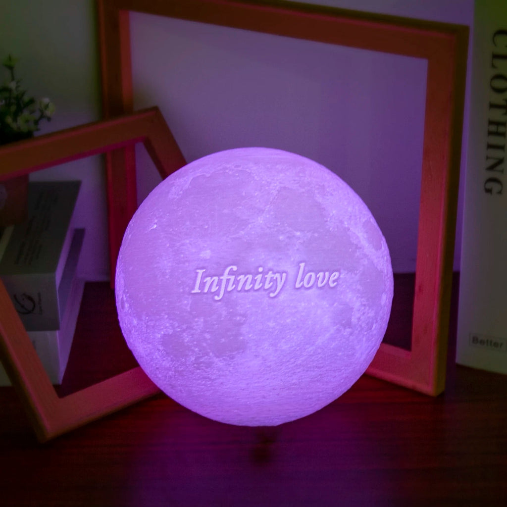 Personalized 3D Moon Lamp – Custom Photo & Text LED Night Light Gift - The Uplift Shop