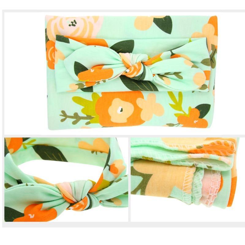 Elegant Colorful Baby Swaddle Wrap – Newborn Receiving Blanket & Headband Set - The Uplift Shop